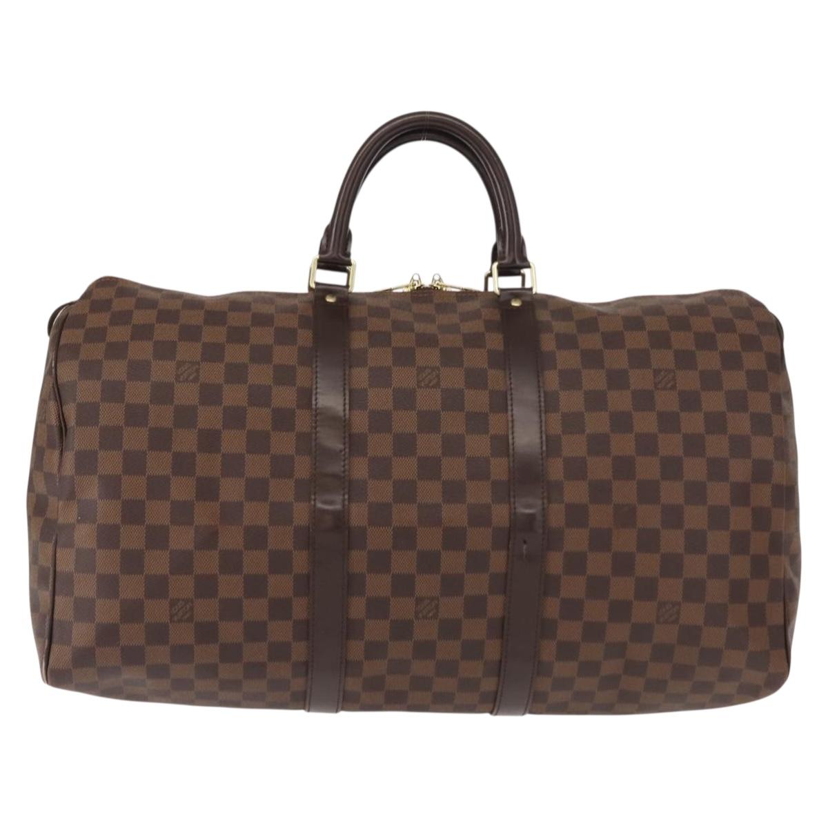 LOUIS VUITTON Damier Ebene Keepall 50 Boston Bag N41427 LV Auth 148143