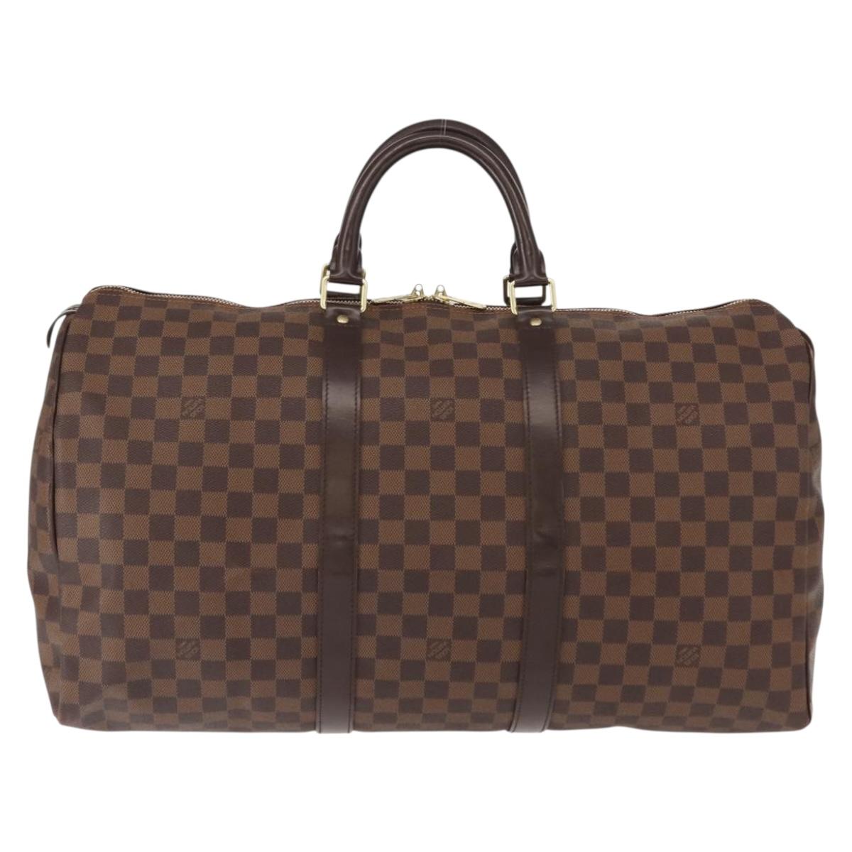 LOUIS VUITTON Damier Ebene Keepall 50 Boston Bag N41427 LV Auth 148143