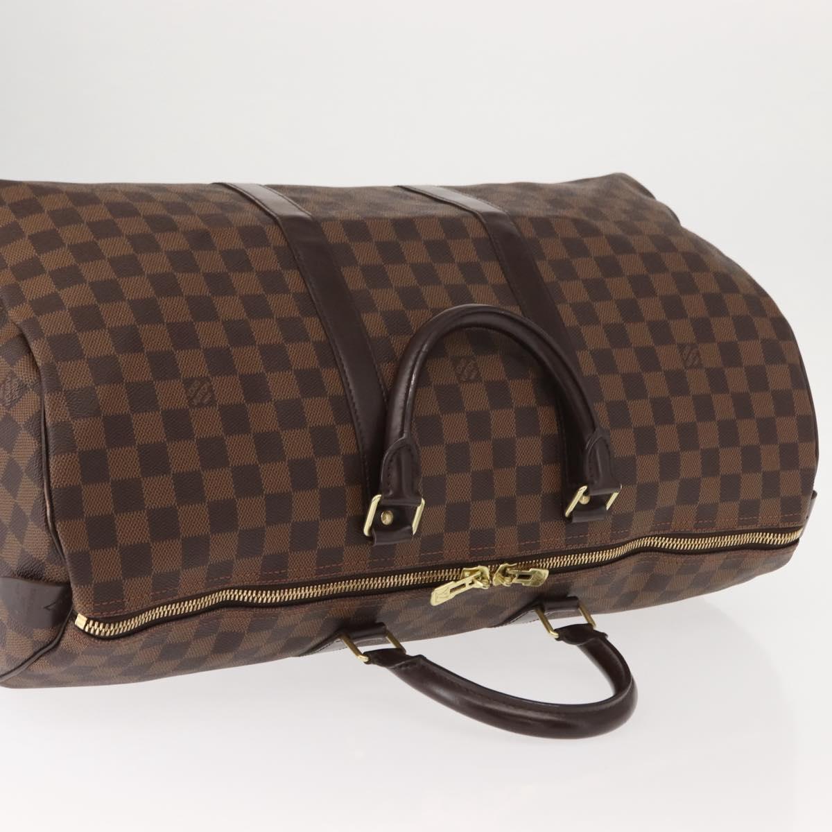 LOUIS VUITTON Damier Ebene Keepall 50 Boston Bag N41427 LV Auth 148143