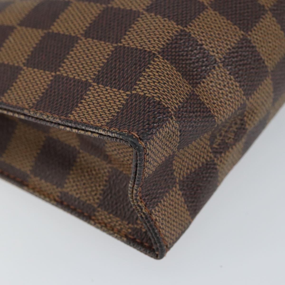 LOUIS VUITTON Damier Ebene Poche Toilette 26 Pouch N47543 LV Auth 148144