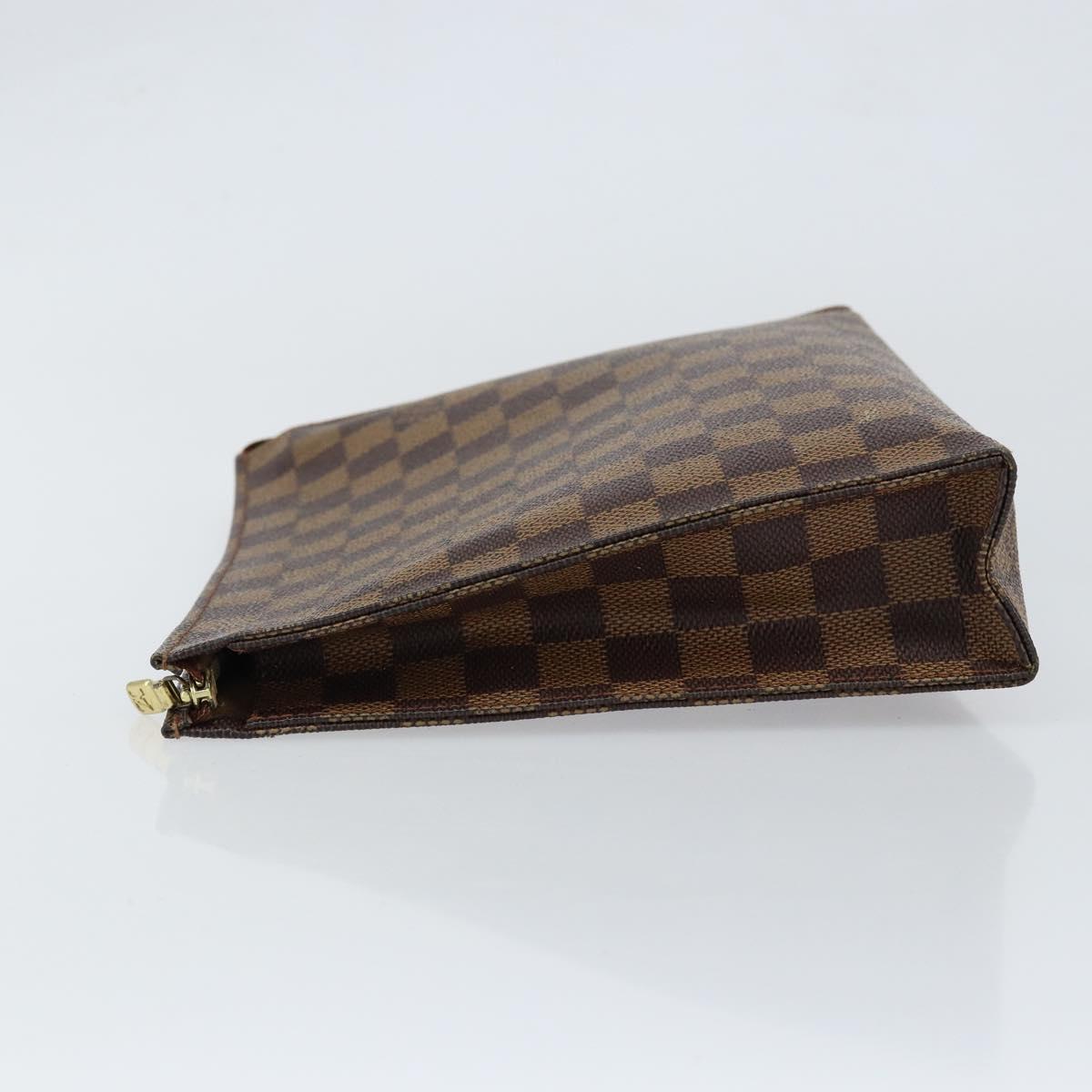 LOUIS VUITTON Damier Ebene Poche Toilette 26 Pouch N47543 LV Auth 148144