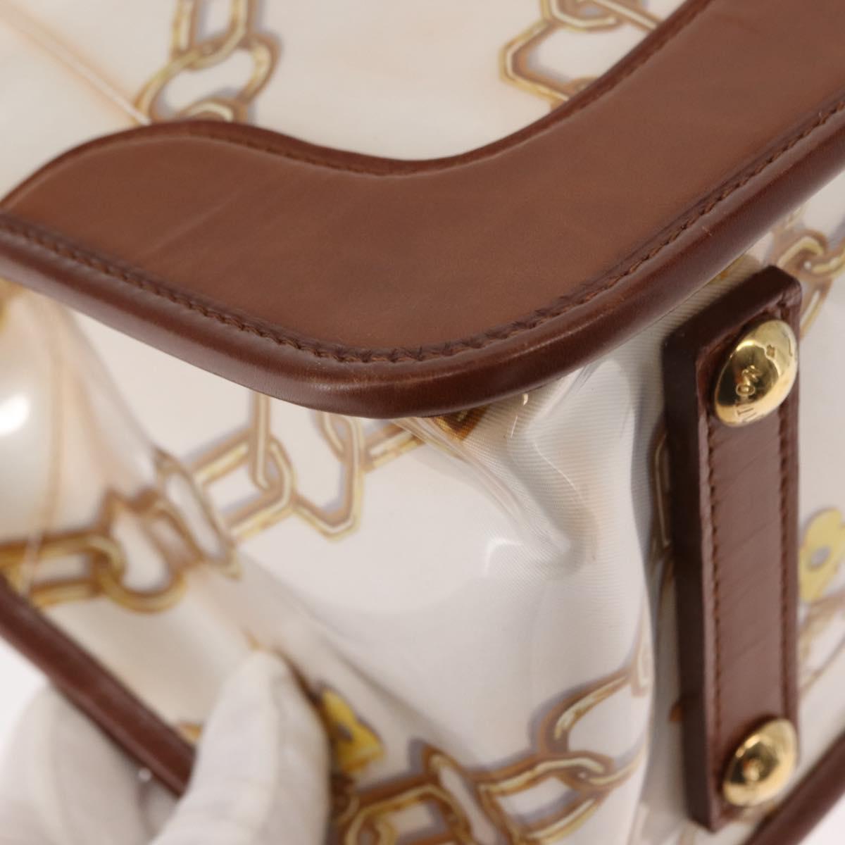 LOUIS VUITTON Monogram Charm Cabas Bron Hand Bag Brown White M95157 Auth 148150