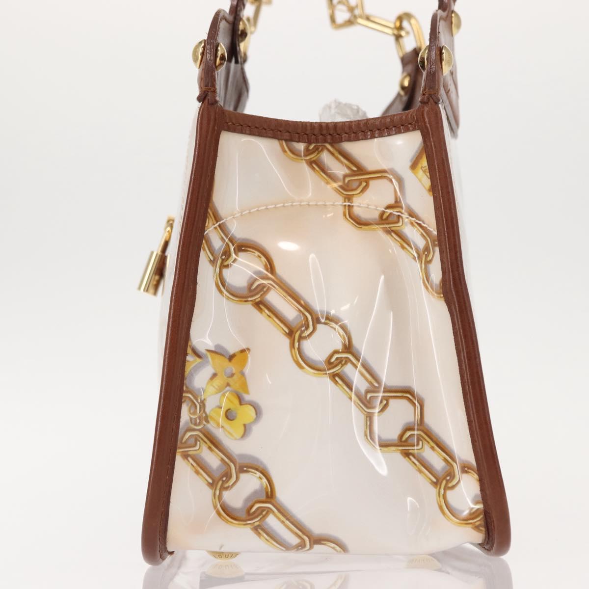 LOUIS VUITTON Monogram Charm Cabas Bron Hand Bag Brown White M95157 Auth 148150