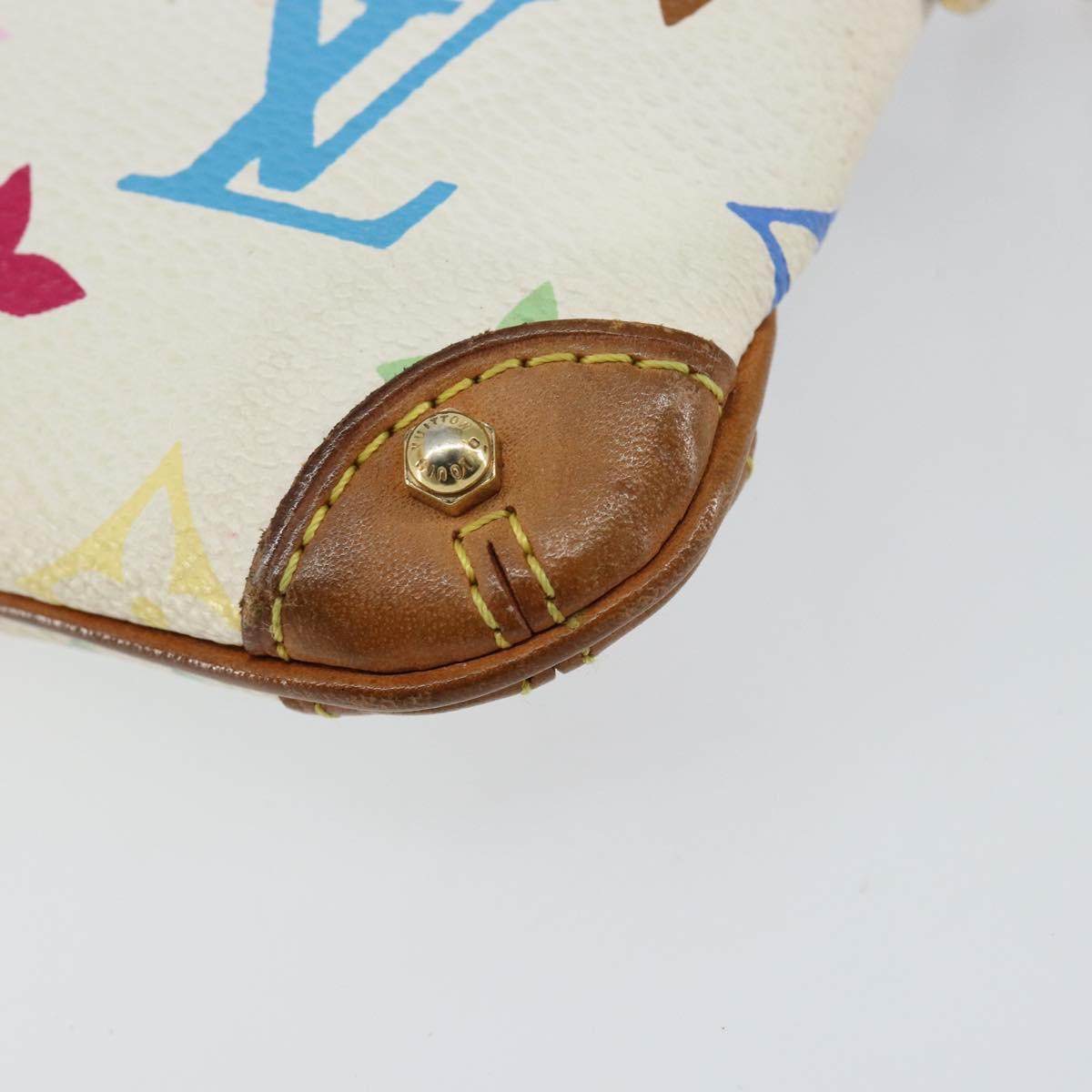 LOUIS VUITTON Multicolor Pochette Mira PM Hand Bag White M60096 LV Auth 148153