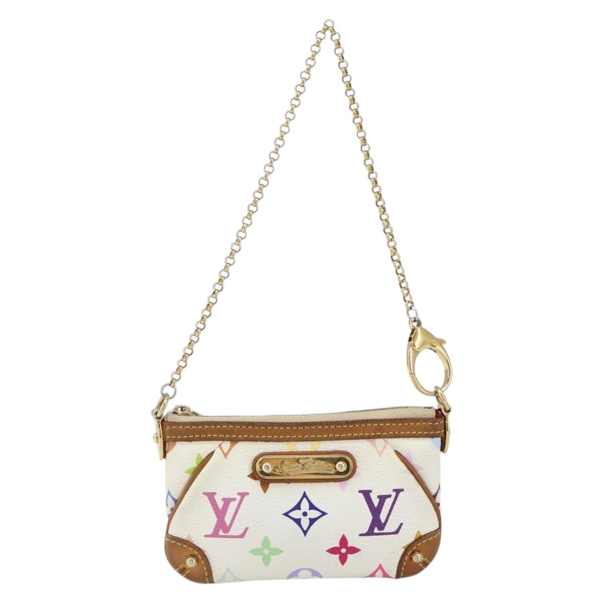 LOUIS VUITTON Multicolor Pochette Mira PM Hand Bag White M60096 LV Auth 148153