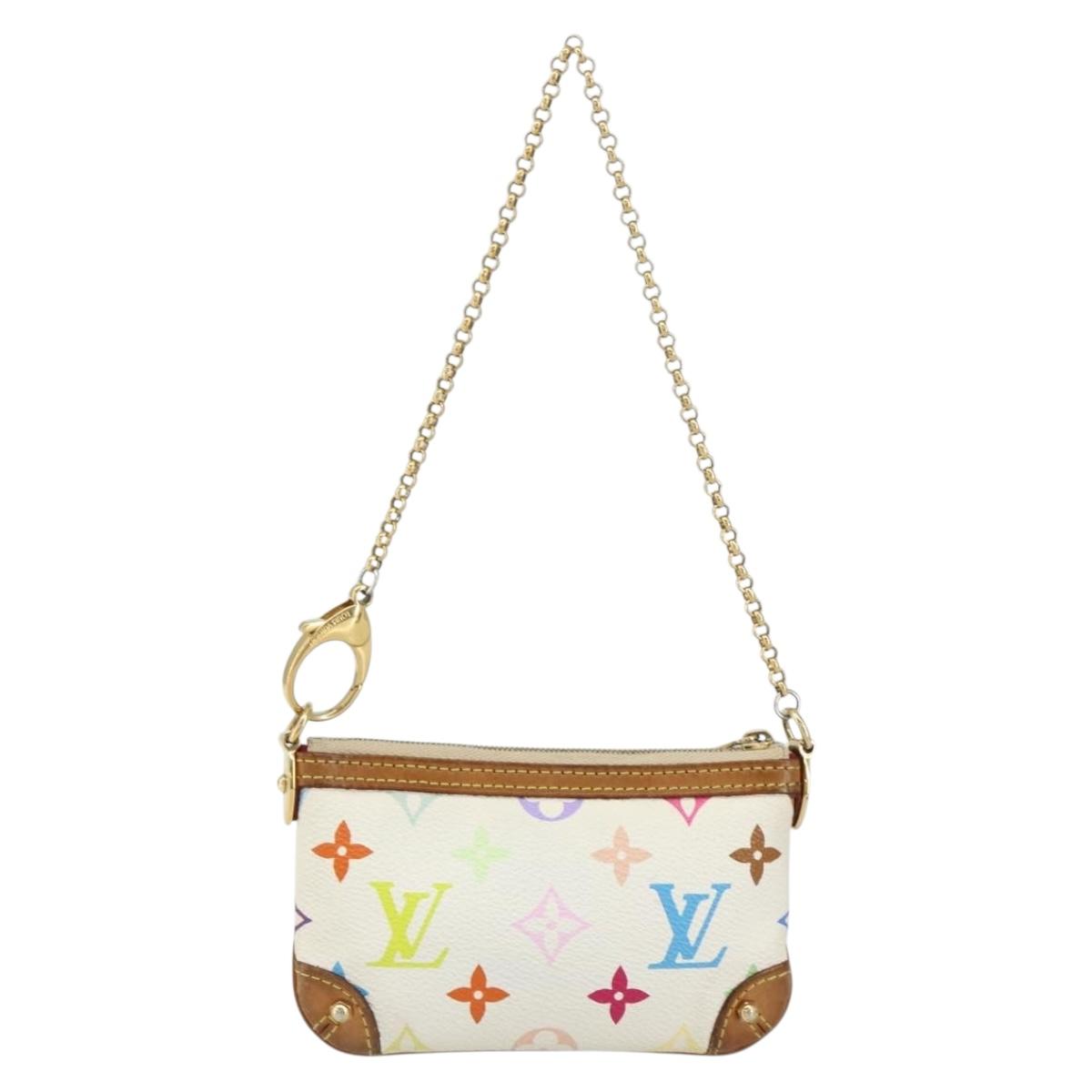 LOUIS VUITTON Multicolor Pochette Mira PM Hand Bag White M60096 LV Auth 148153