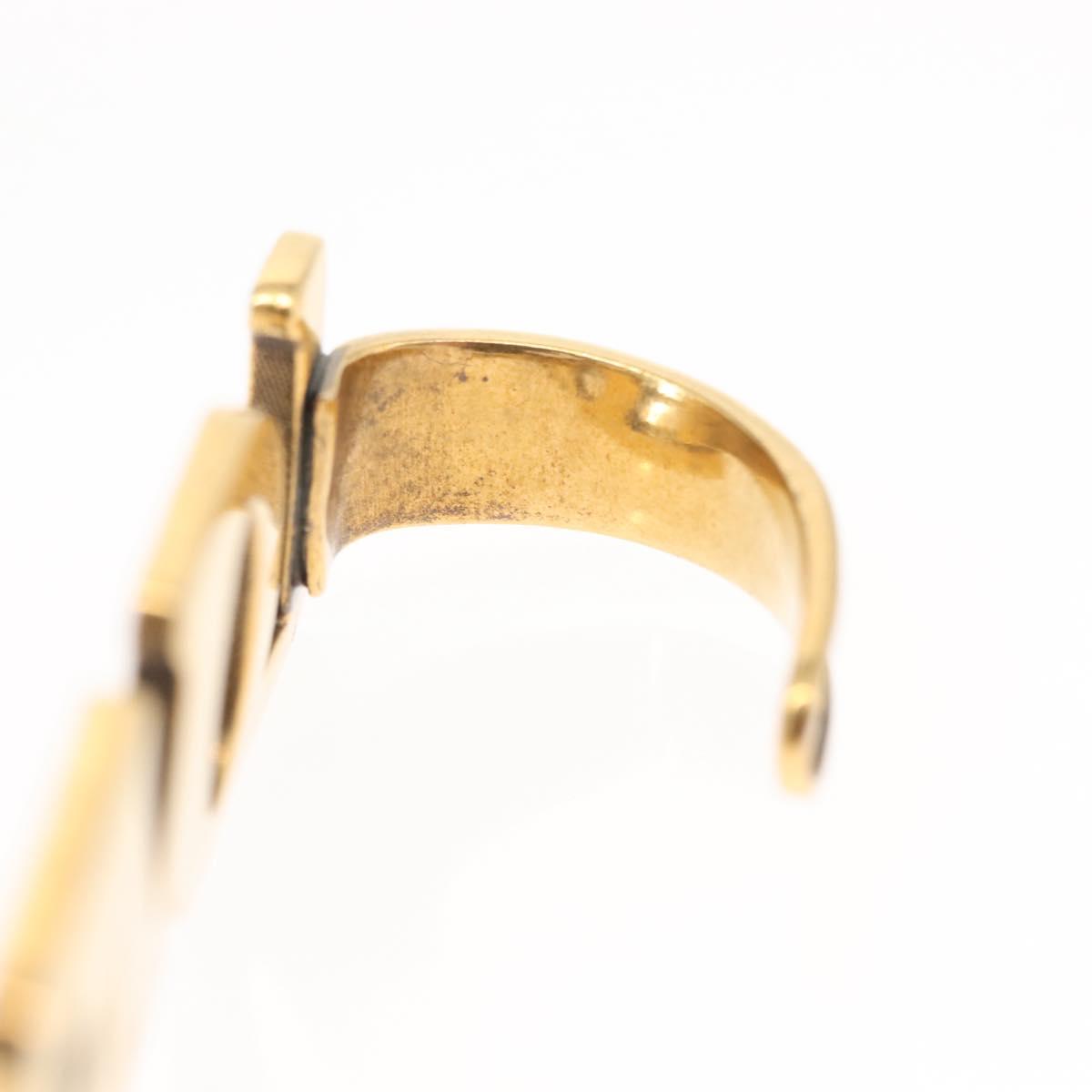 GUCCI Palm Cuff metal Gold Auth 148157
