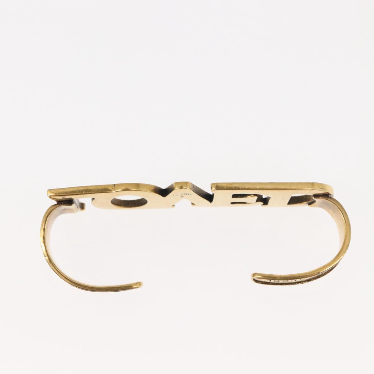 GUCCI Palm Cuff metal Gold Auth 148157