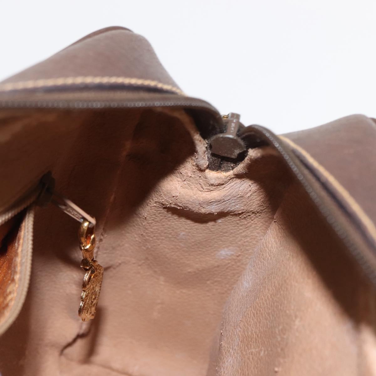 GUCCI GG Supreme Web Sherry Line Shoulder Bag PVC Beige Gold Auth 148158