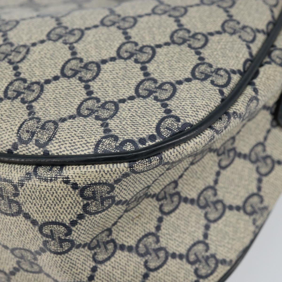 GUCCI GG Supreme Sherry Line Shoulder Bag PVC Navy Gold 89 02 077 Auth 148160