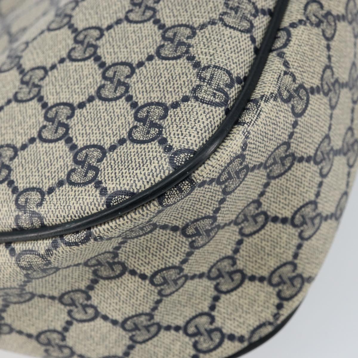 GUCCI GG Supreme Sherry Line Shoulder Bag PVC Navy Gold 89 02 077 Auth 148160