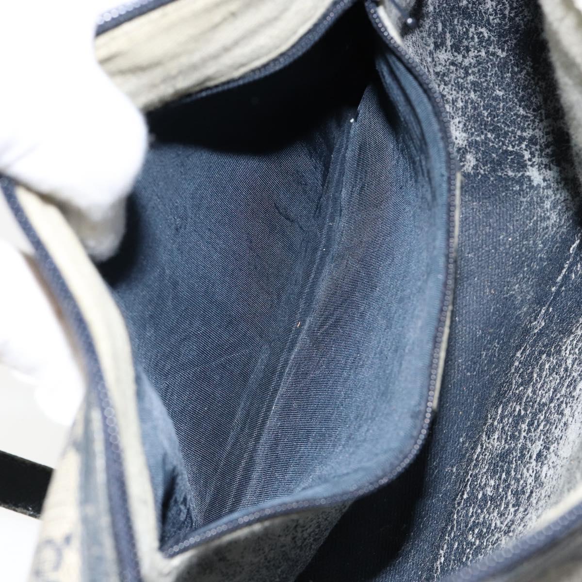 GUCCI GG Supreme Sherry Line Shoulder Bag PVC Navy Gold 89 02 077 Auth 148160