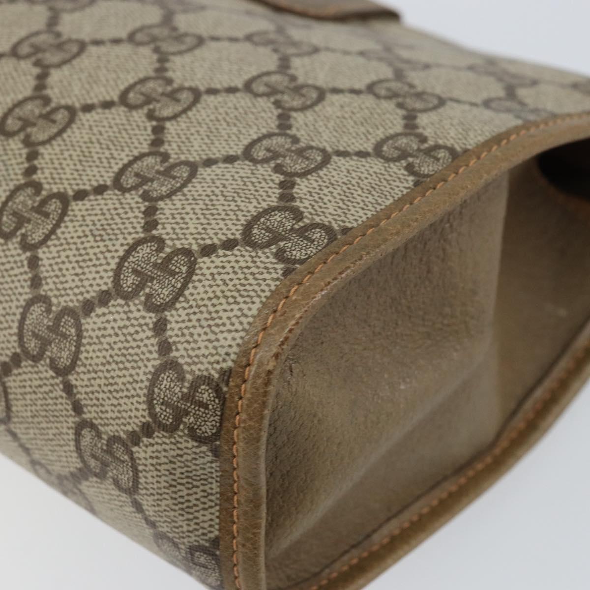 GUCCI GG Supreme Web Sherry Line Clutch Bag PVC Beige Gold 89 01 030 Auth 148162