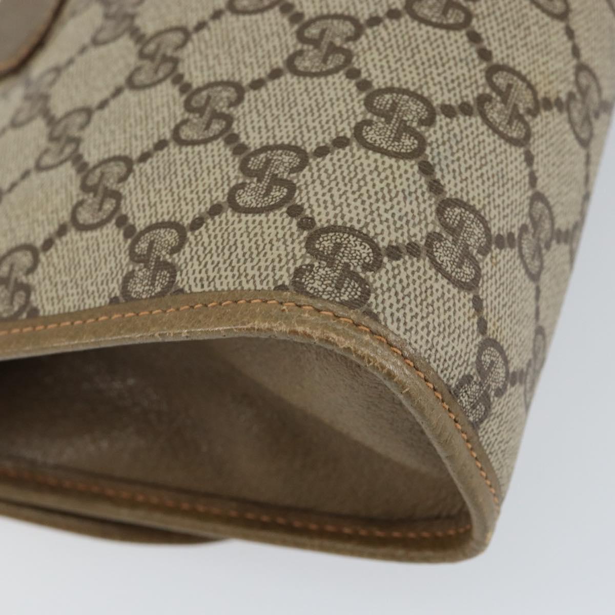 GUCCI GG Supreme Web Sherry Line Clutch Bag PVC Beige Gold 89 01 030 Auth 148162