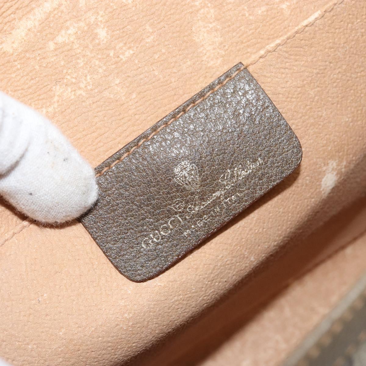 GUCCI GG Supreme Web Sherry Line Clutch Bag PVC Beige Gold 89 01 030 Auth 148162