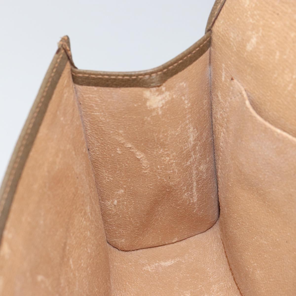 GUCCI GG Supreme Web Sherry Line Clutch Bag PVC Beige Gold 89 01 030 Auth 148162