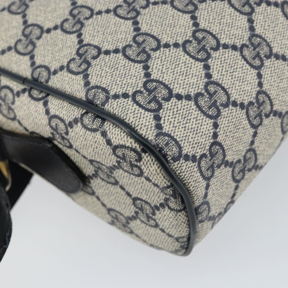 GUCCI GG Supreme Sherry Line Shoulder Bag PVC Navy Gold Auth 148163