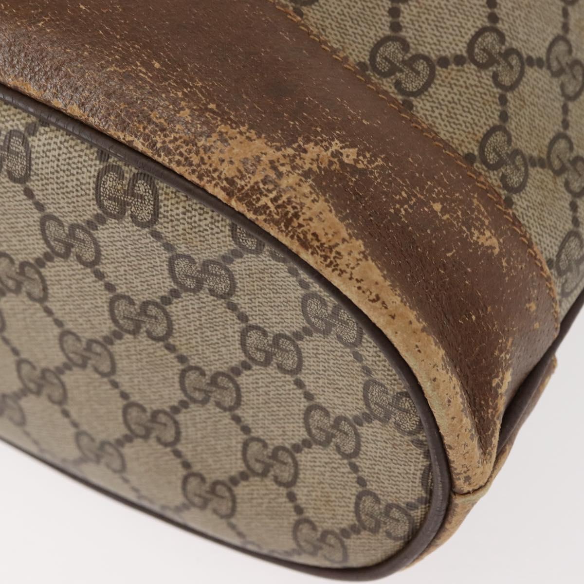 GUCCI GG Supreme Web Sherry Line Bag PVC Beige Gold 41 02 085 Auth 148164