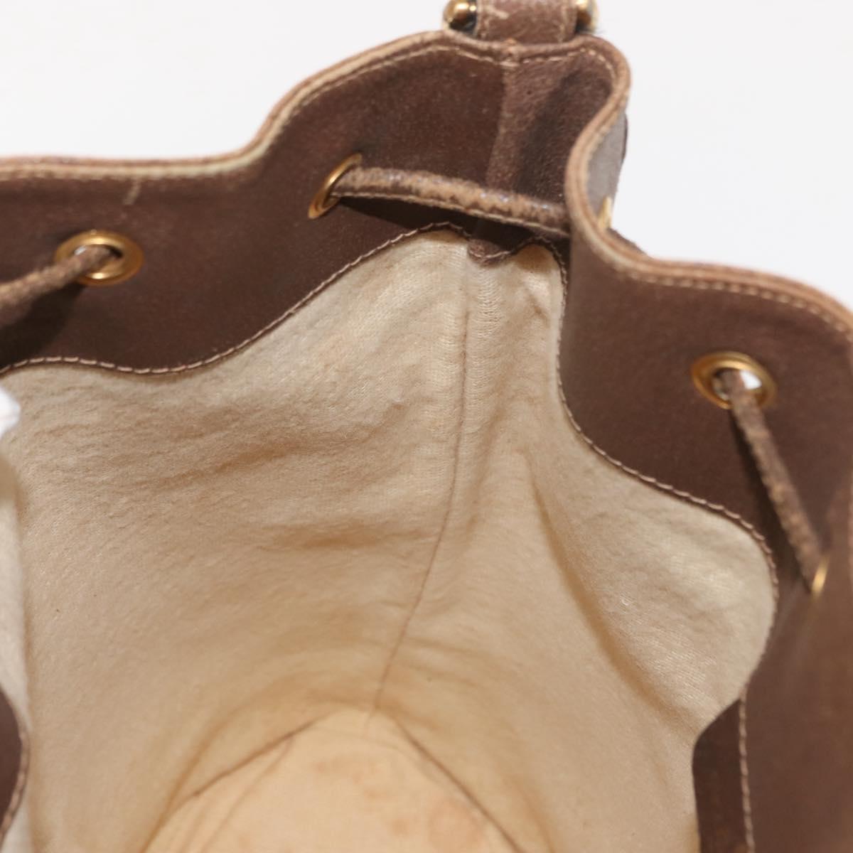 GUCCI GG Supreme Web Sherry Line Bag PVC Beige Gold 41 02 085 Auth 148164