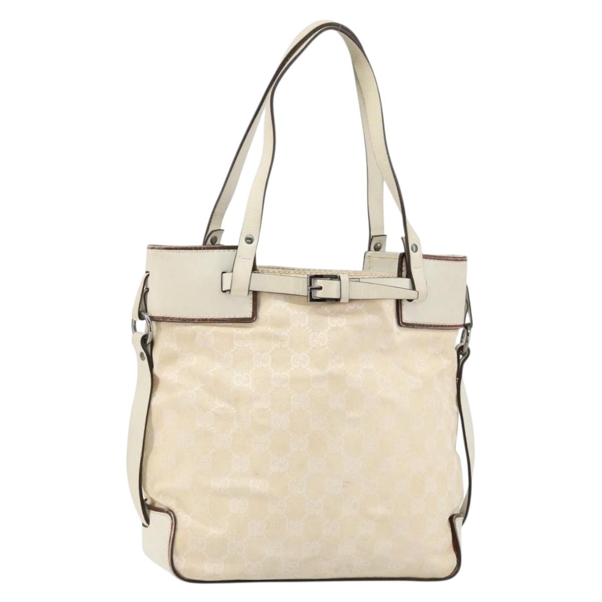 GUCCI GG Canvas Tote Bag Beige 107757 Auth 148167
