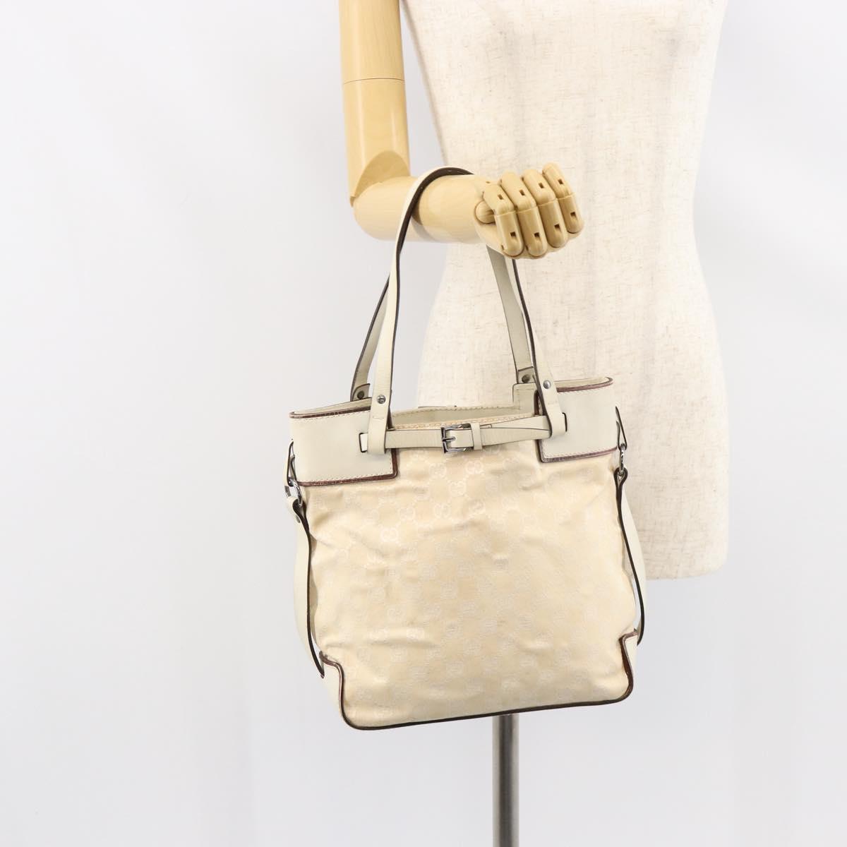 GUCCI GG Canvas Tote Bag Beige 107757 Auth 148167