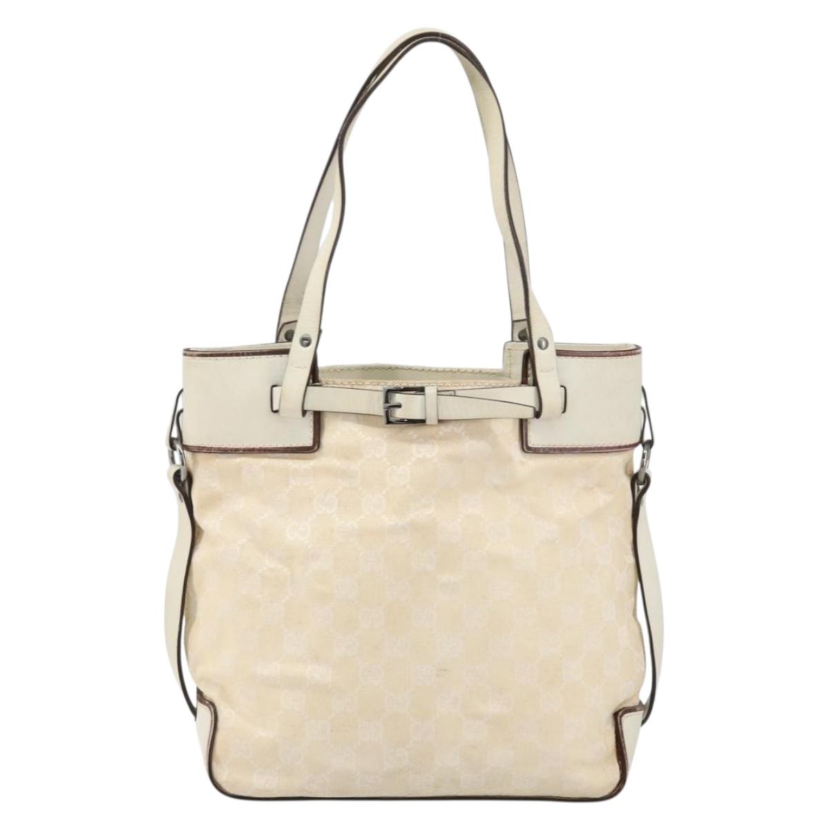 GUCCI GG Canvas Tote Bag Beige 107757 Auth 148167
