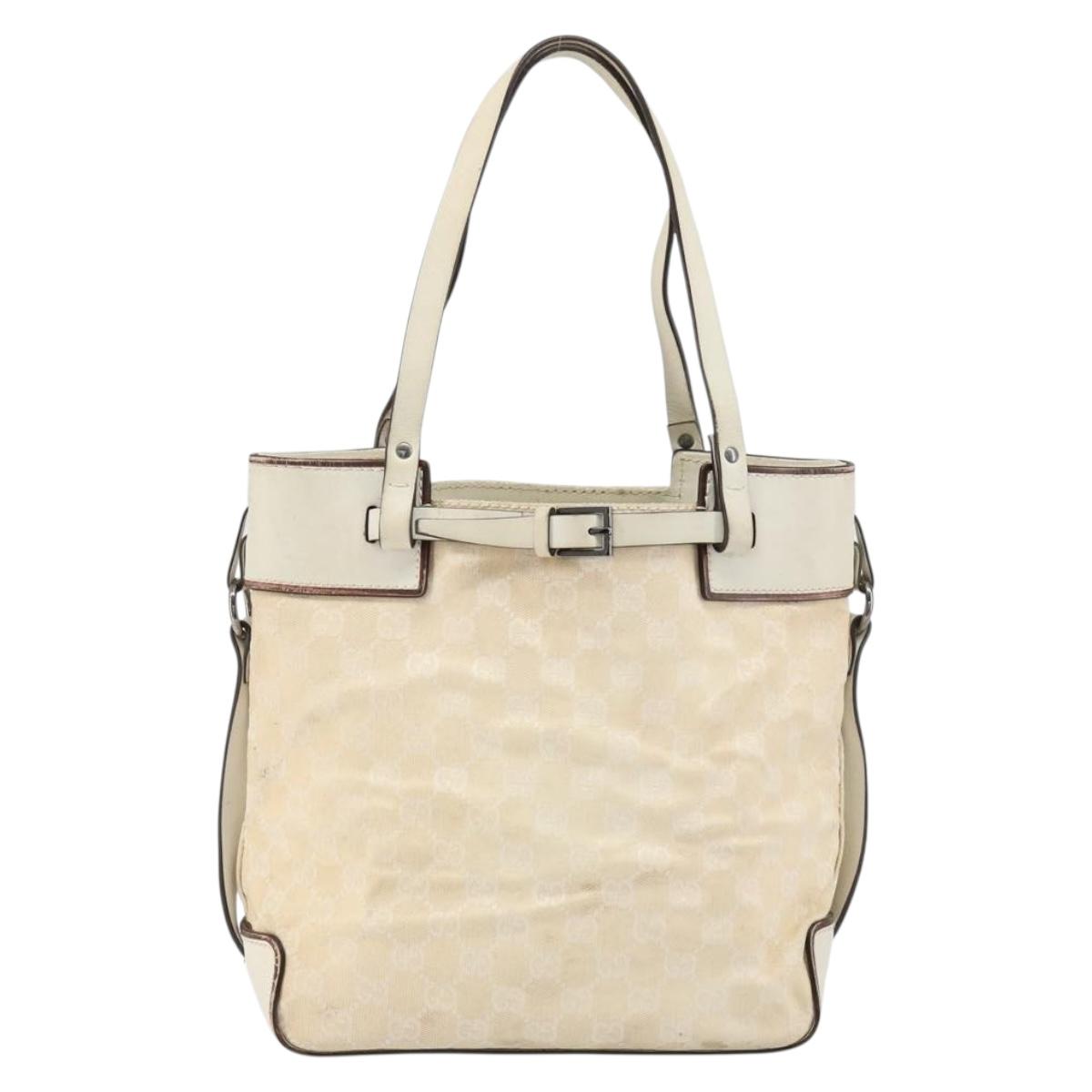 GUCCI GG Canvas Tote Bag Beige 107757 Auth 148167