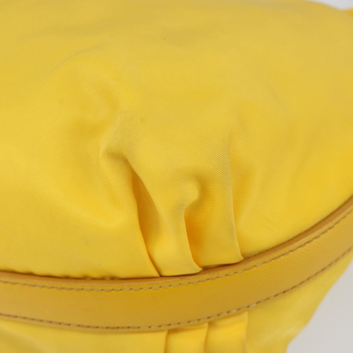PRADA Shoulder Bag Nylon Yellow Silver Auth 148171