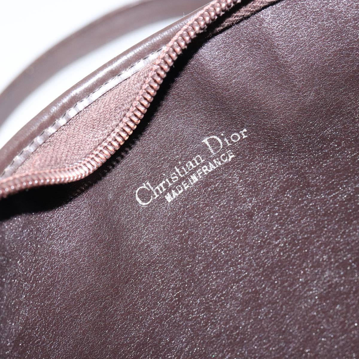 Christian Dior Trotter Canvas Shoulder Bag Beige Gold Auth 148173