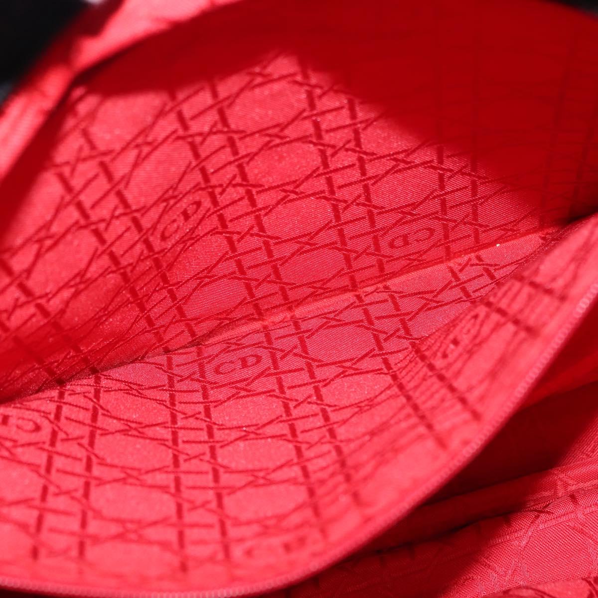 Christian Dior Canage Tote Bag Nylon Black Gold Auth 148174