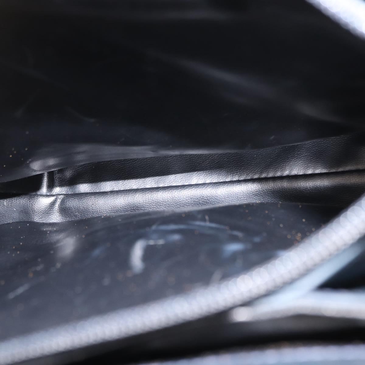 Salvatore Ferragamo Gancini Shoulder Bag Leather Navy Gold Auth 148175