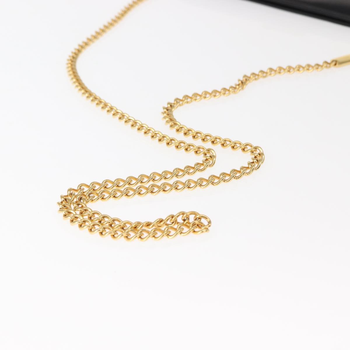 Salvatore Ferragamo Gancini Chain Shoulder Bag Leather Black Gold Auth 148176