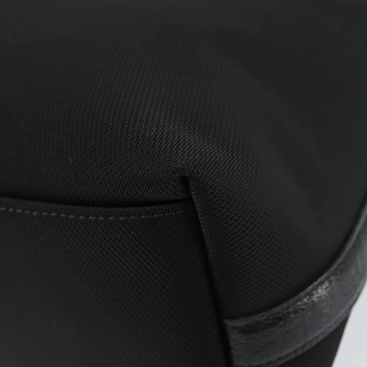 Salvatore Ferragamo Hand Bag Nylon Leather Black Silver Auth 148177