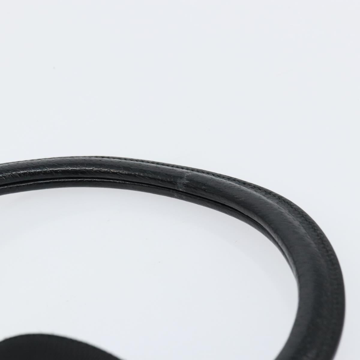 Salvatore Ferragamo Hand Bag Nylon Leather Black Silver Auth 148177