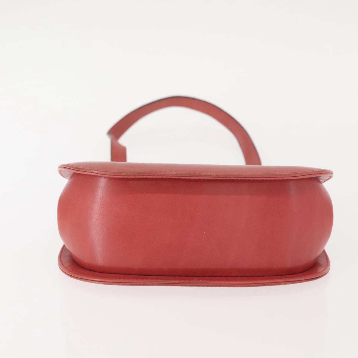 Salvatore Ferragamo Gancini Shoulder Bag Leather Pink Gold Auth 148179