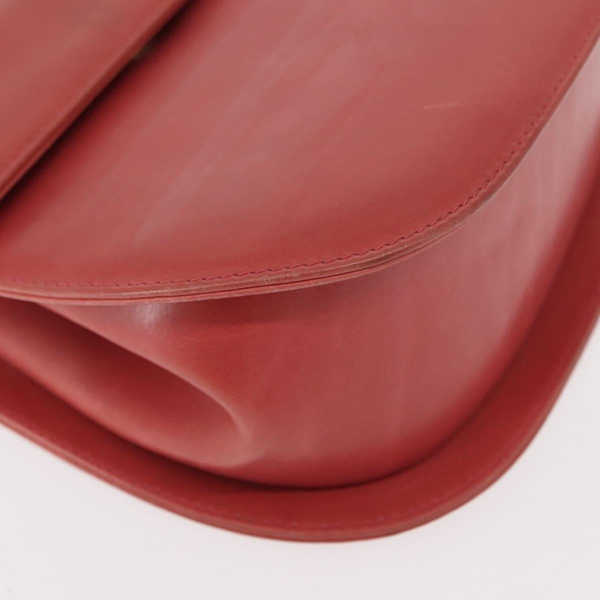 Salvatore Ferragamo Gancini Shoulder Bag Leather Pink Gold Auth 148179