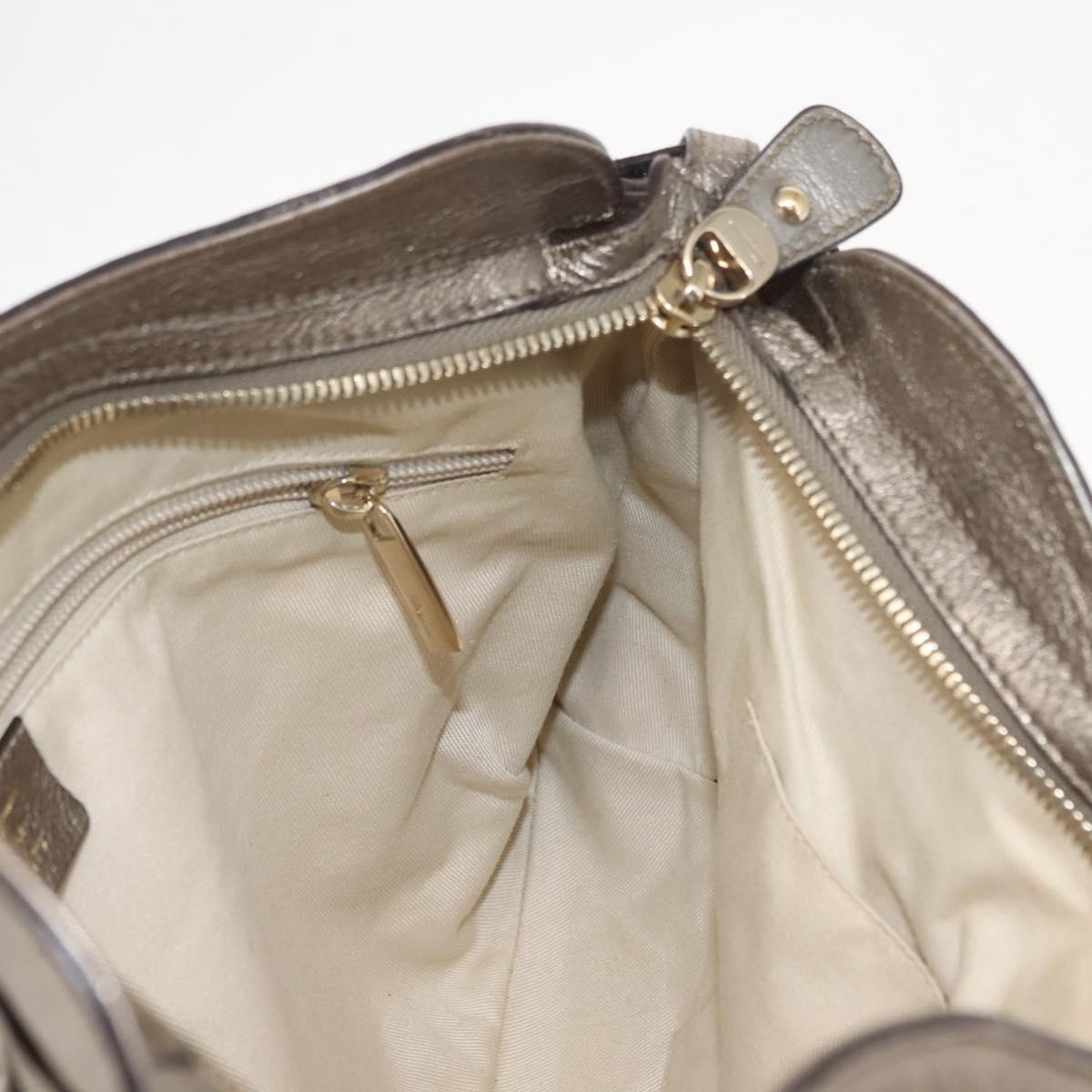 Salvatore Ferragamo Gancini Tote Bag Leather Gold Tone Auth 148181