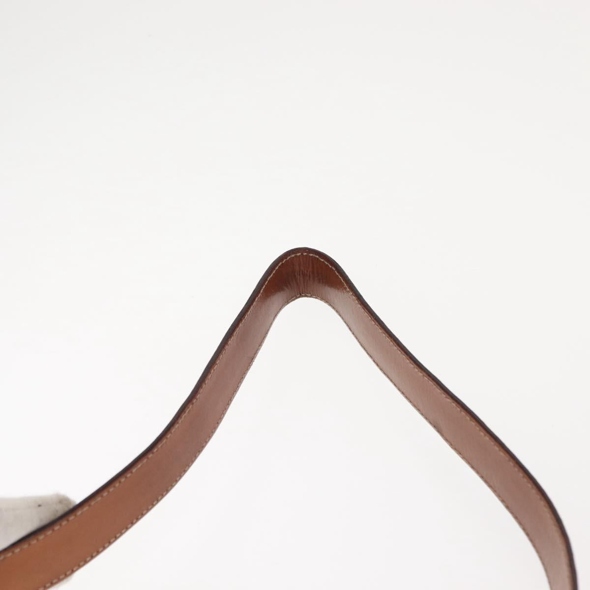 CELINE Macadam Canvas Circle Shoulder Bag PVC Leather Brown Gold Auth 148185