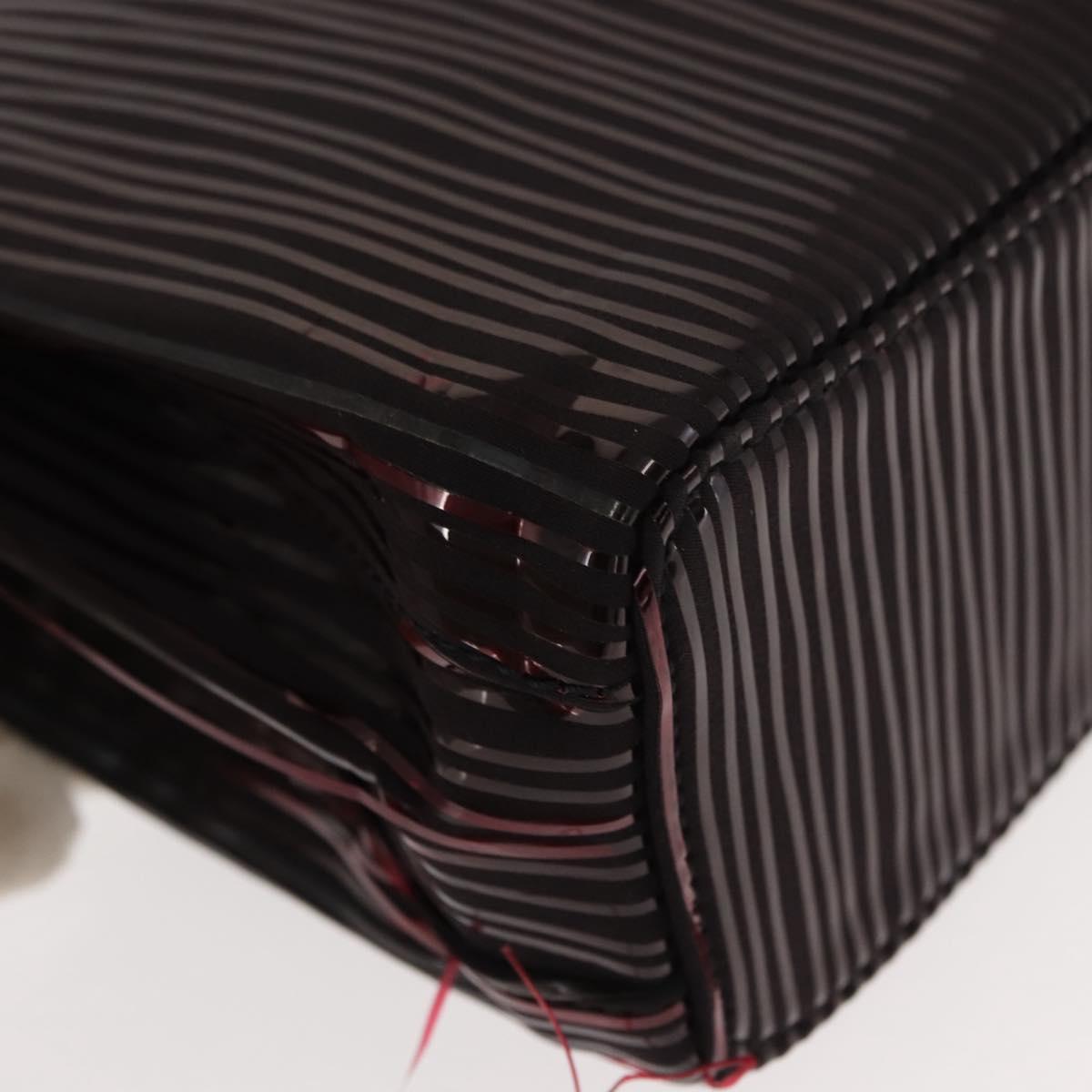 CARTIER Trinity Hand Bag Nylon Black Gold Auth 148194