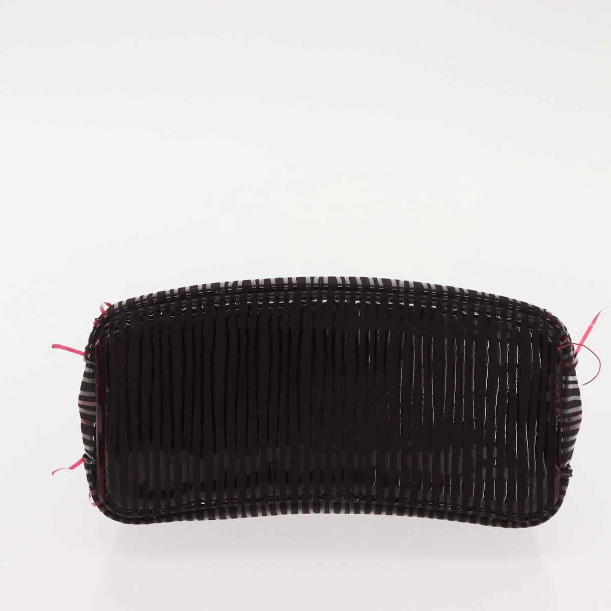 CARTIER Trinity Hand Bag Nylon Black Gold Auth 148194