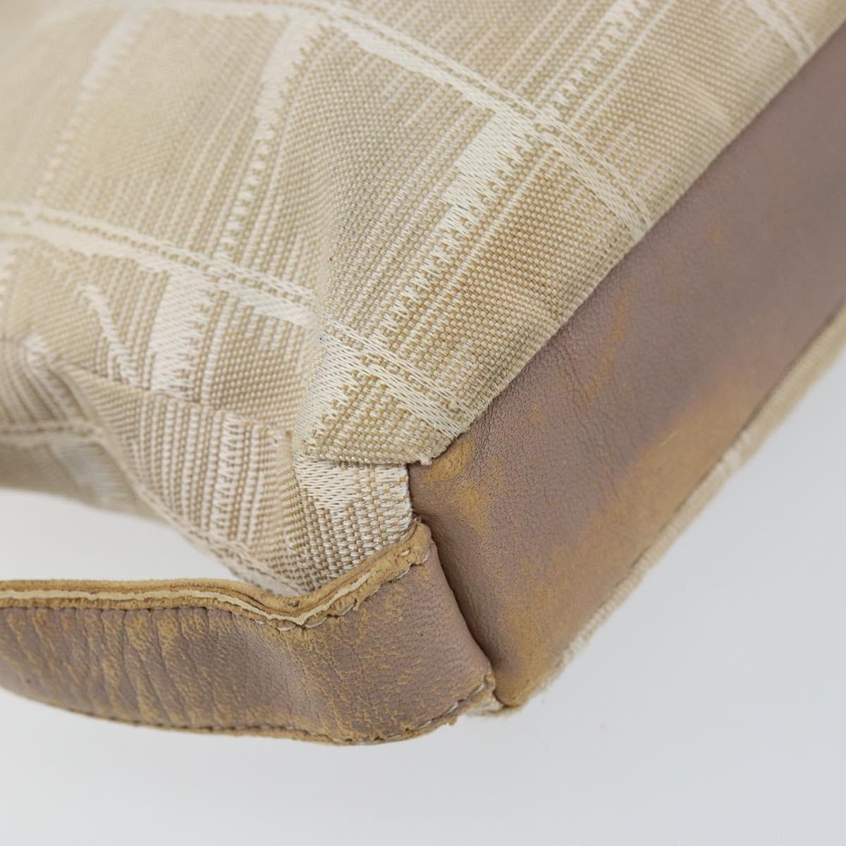 CHANEL New Travel Line Pouch Nylon Beige CC Auth 148196