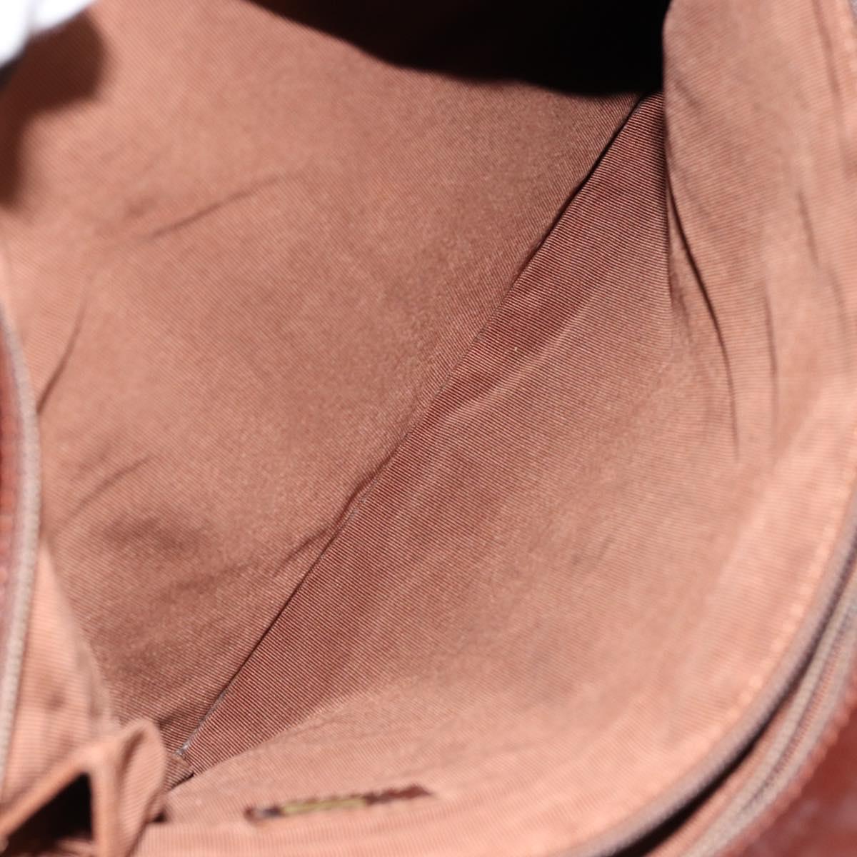 CHANEL Tote Bag Canvas Leather Beige Gold CC Auth 148197