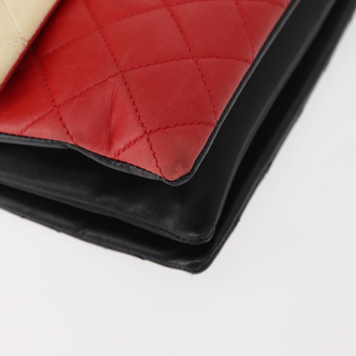 CHANEL Matelasse Chain Pagoda Bag Lamb Skin Multicolor Gold CC Auth 148199