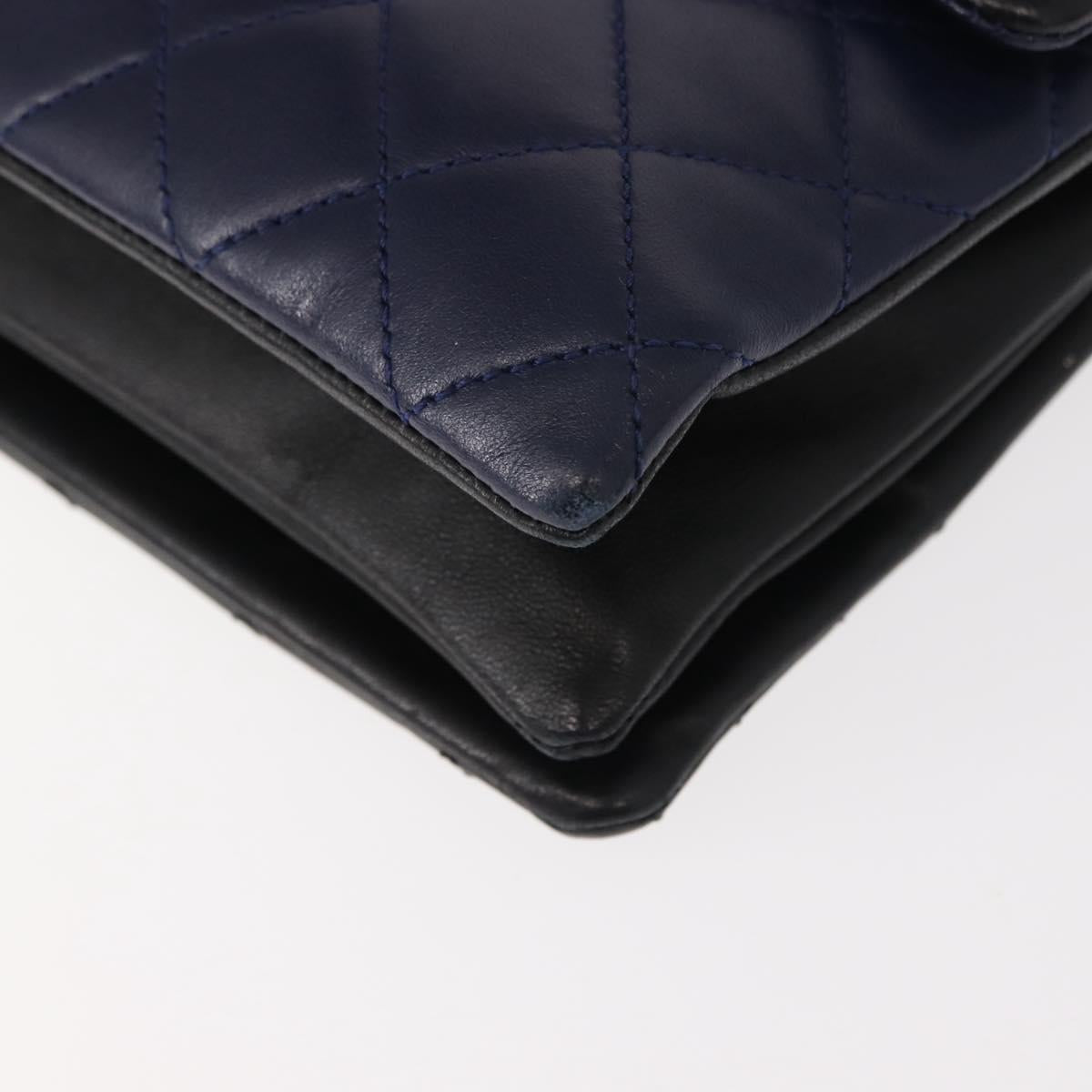 CHANEL Matelasse Chain Pagoda Bag Lamb Skin Multicolor Gold CC Auth 148199