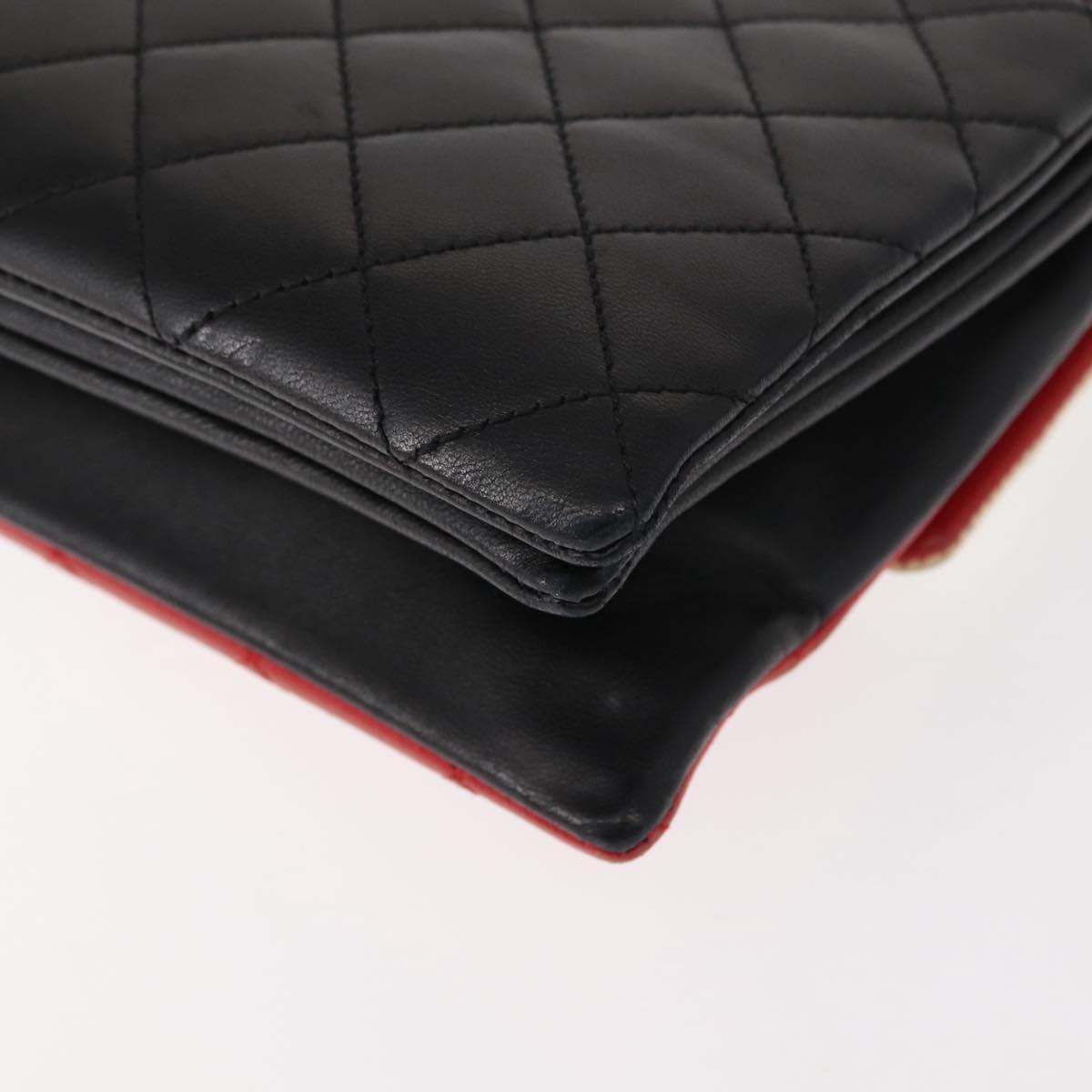 CHANEL Matelasse Chain Pagoda Bag Lamb Skin Multicolor Gold CC Auth 148199