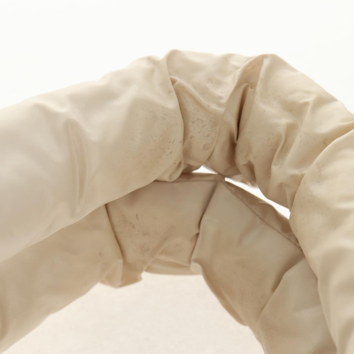 CHANEL Cococoon Tote Bag Nylon White Silver CC Auth 148203V