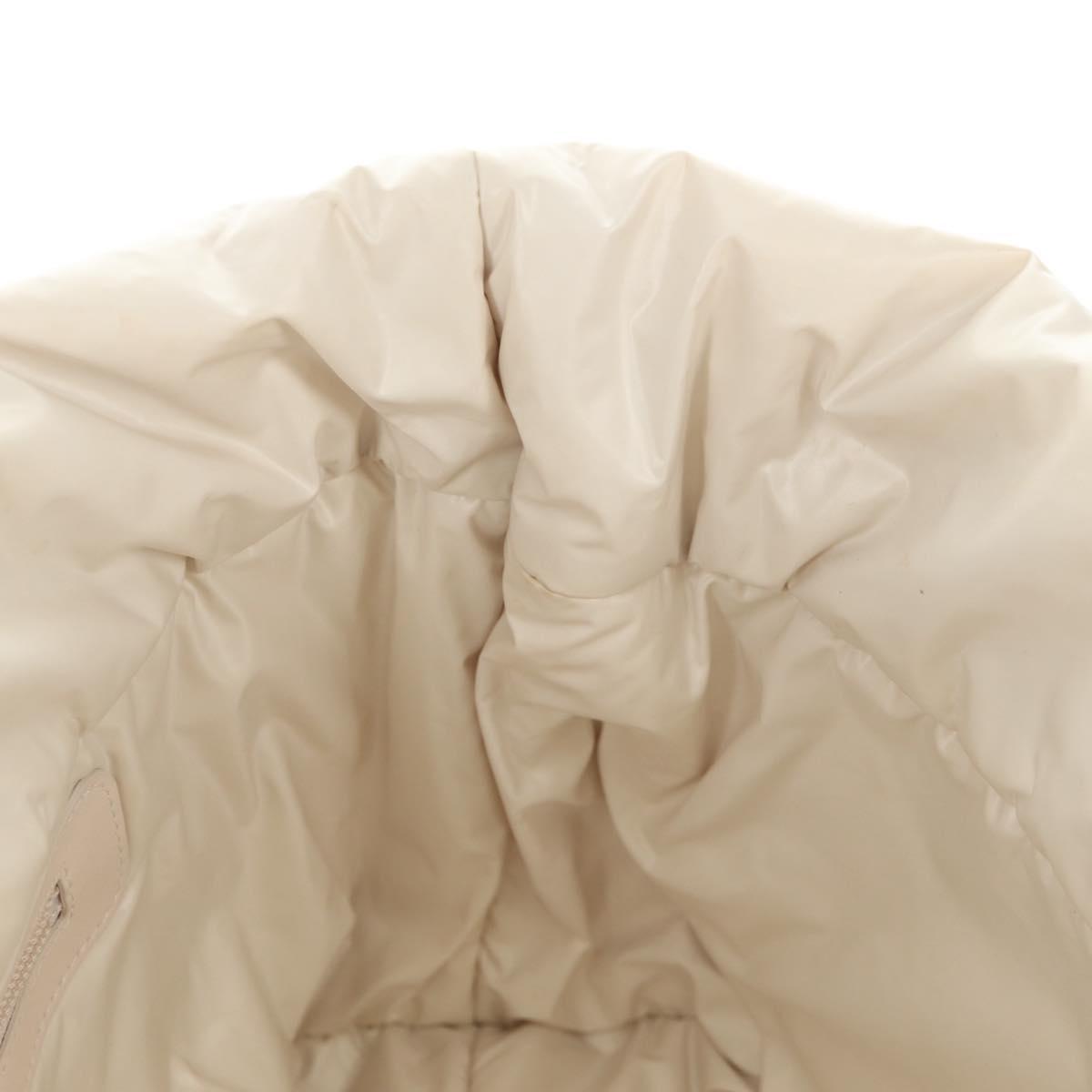 CHANEL Cococoon Tote Bag Nylon White Silver CC Auth 148203V