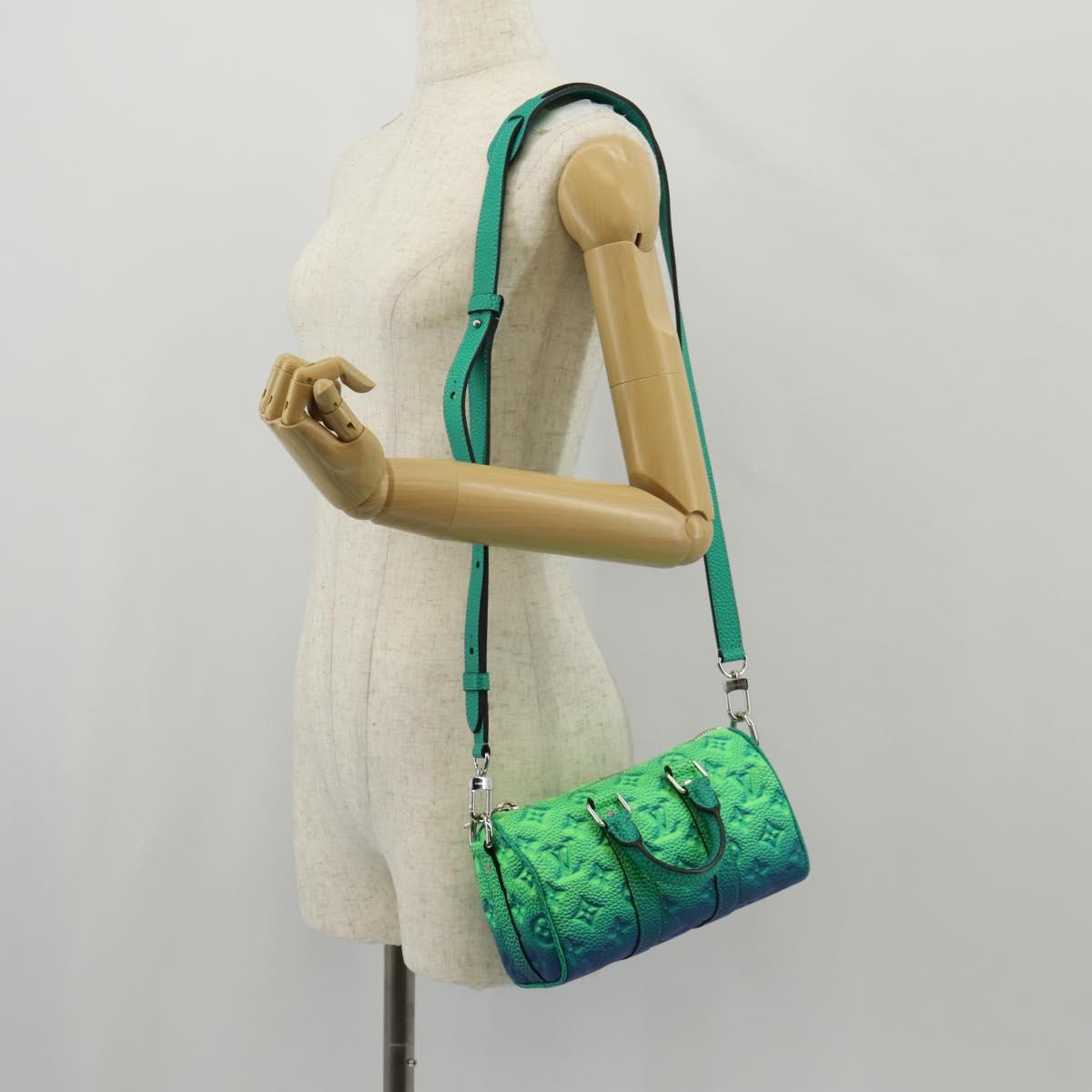 LOUIS VUITTON Monogram Illusion Keepall XS Hand Bag Green M59691 Auth 148207SM