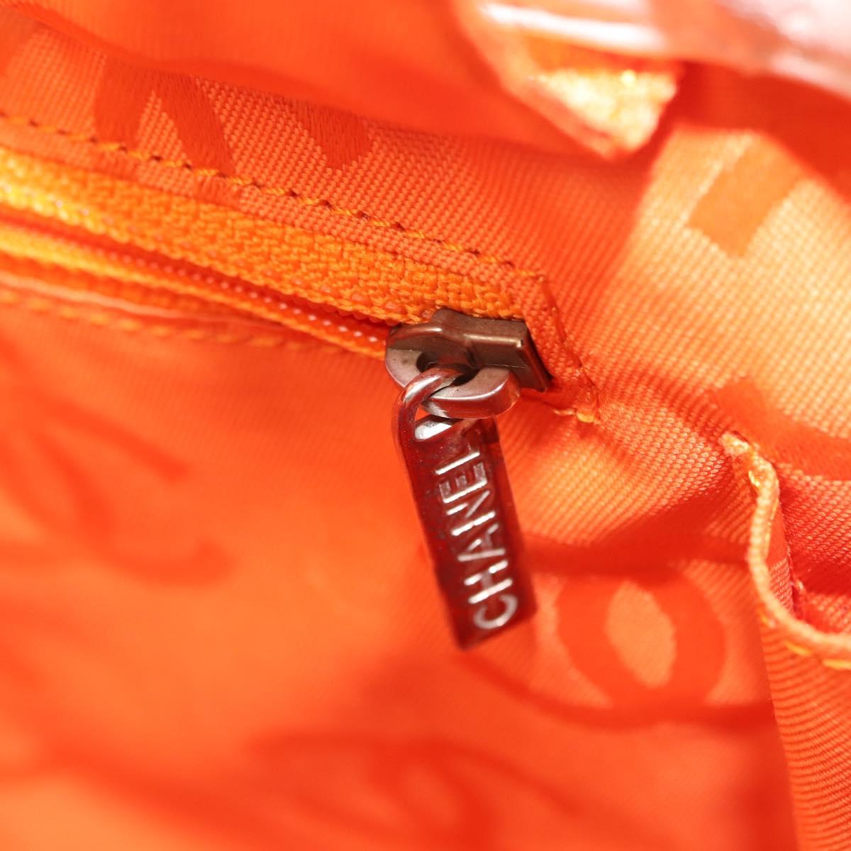 CHANEL Cambon Line Tote Bag Lamb Skin White Silver CC Auth 148211