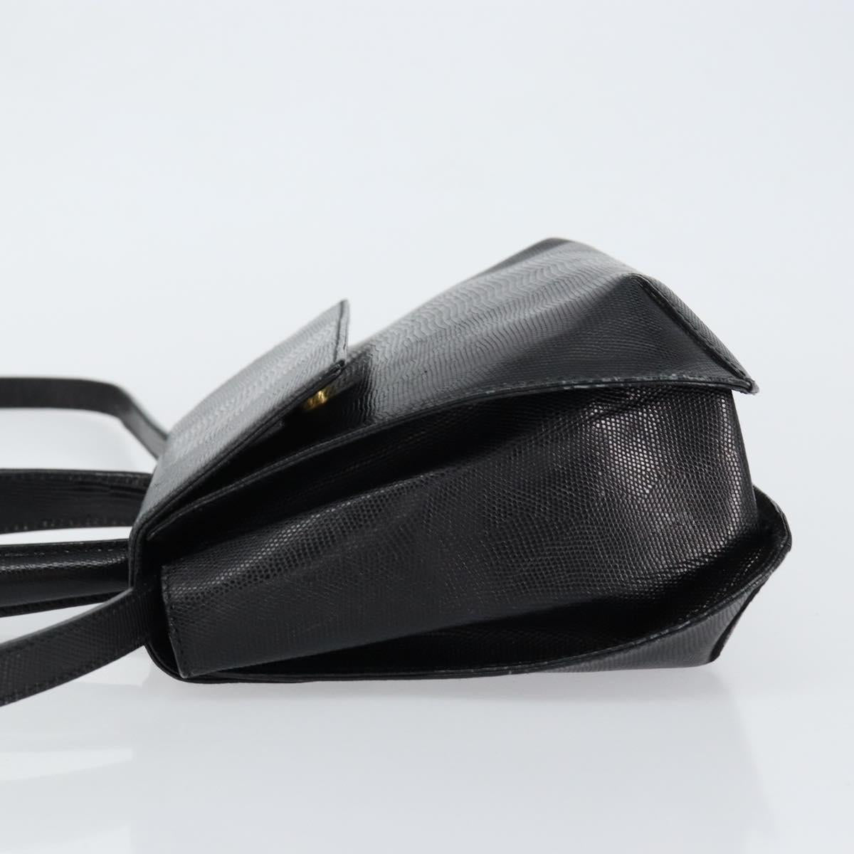 Salvatore Ferragamo Hand Bag Leather 2way Black Gold Auth 148212